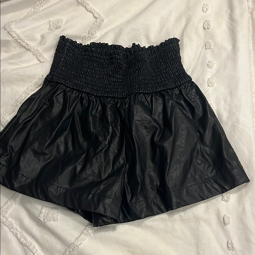 NWOT Pleather Black High-Waisted Shorts